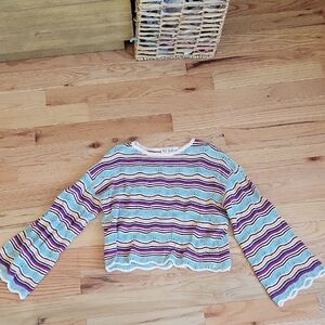 Colorful Striped Crop Sweater